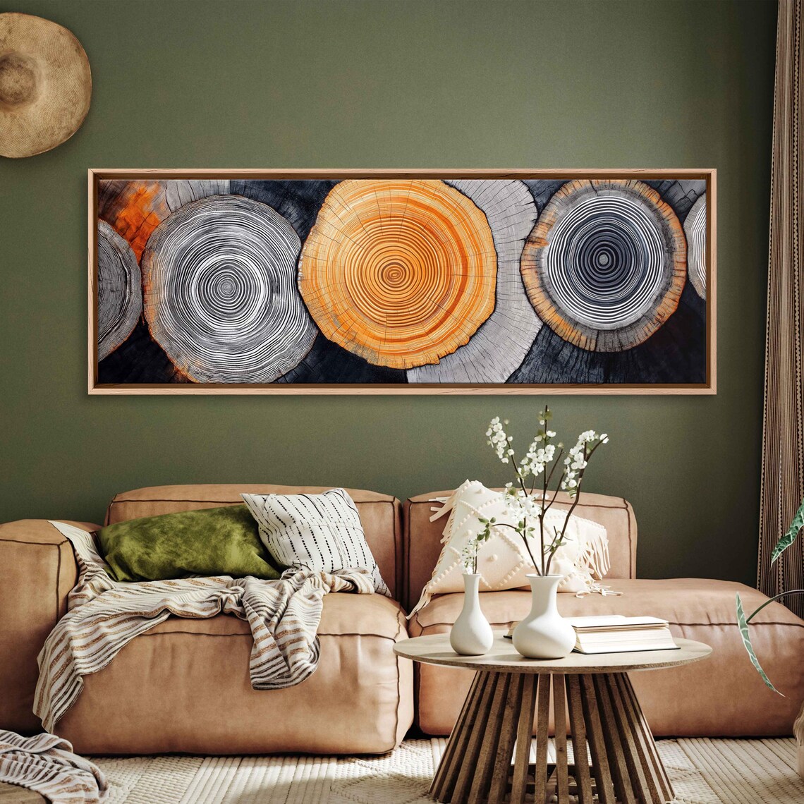 Colorful Tree Rings Wall Art Print Vibrant And Black And White Contrast - Image 3
