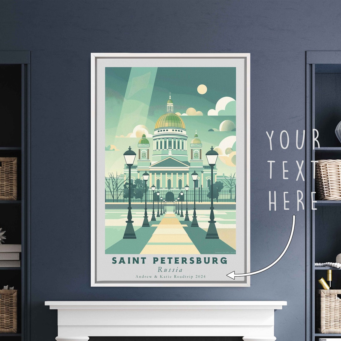 Saint Petersburg Russia Acrylic Painting Travel Art Framed Wall Art Framed Fine Art Poster Paper Print Travel Home Decor - Image 3