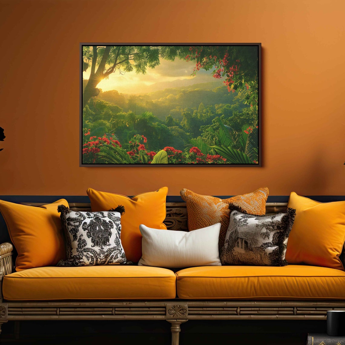 Jungle Valley Sunrise Over Misty Green Rainforest Canopy Poster - Image 2