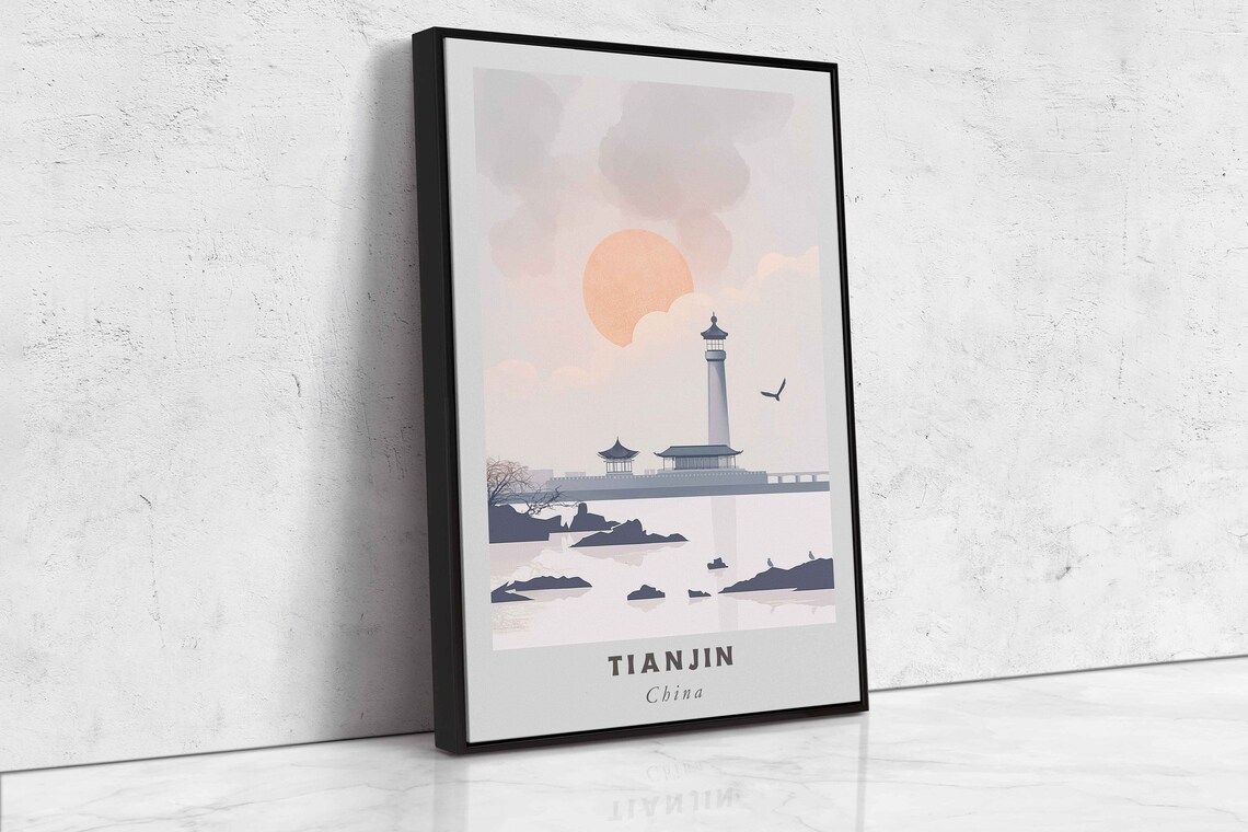 Tianjin China Acrylic Painting Travel Art Print - Image 2