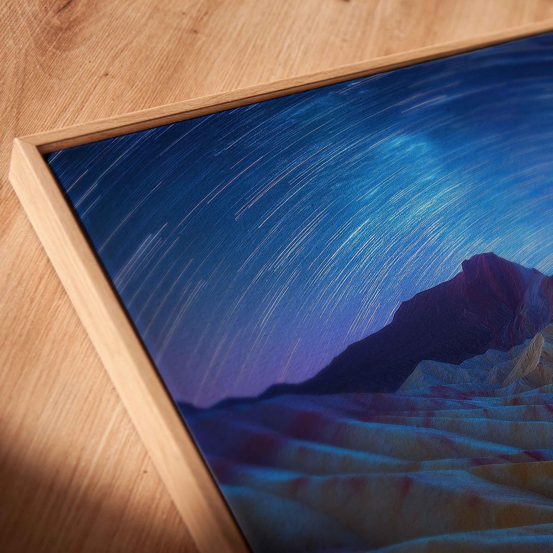 Stunning Starry Night Over Colorful Mountains Wall Art Print - Image 2