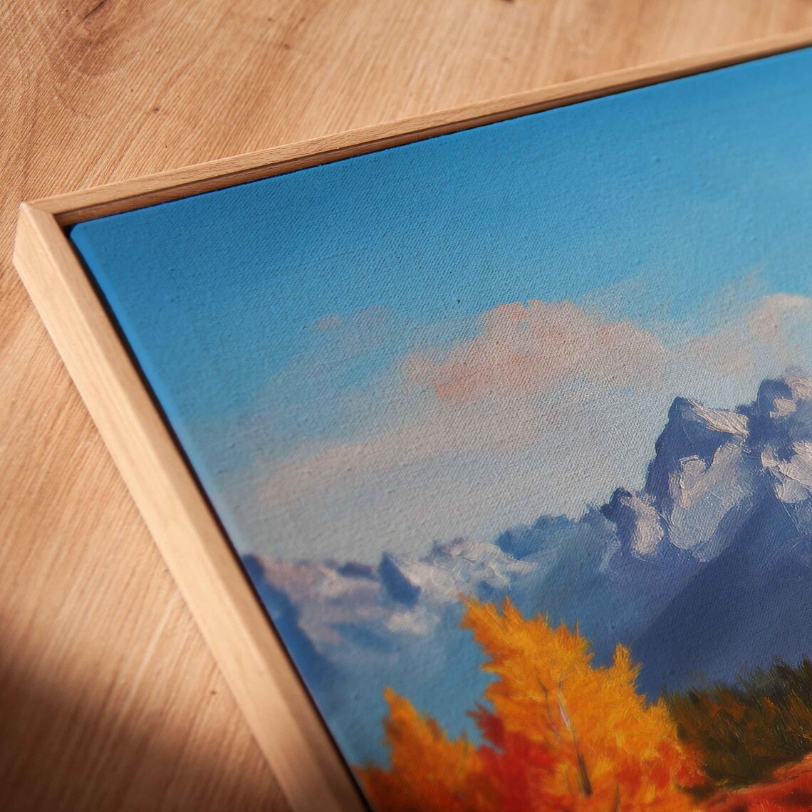 Grand Teton Peaks Fiery Autumn Meadow Red Orange Colors Poster - Image 2