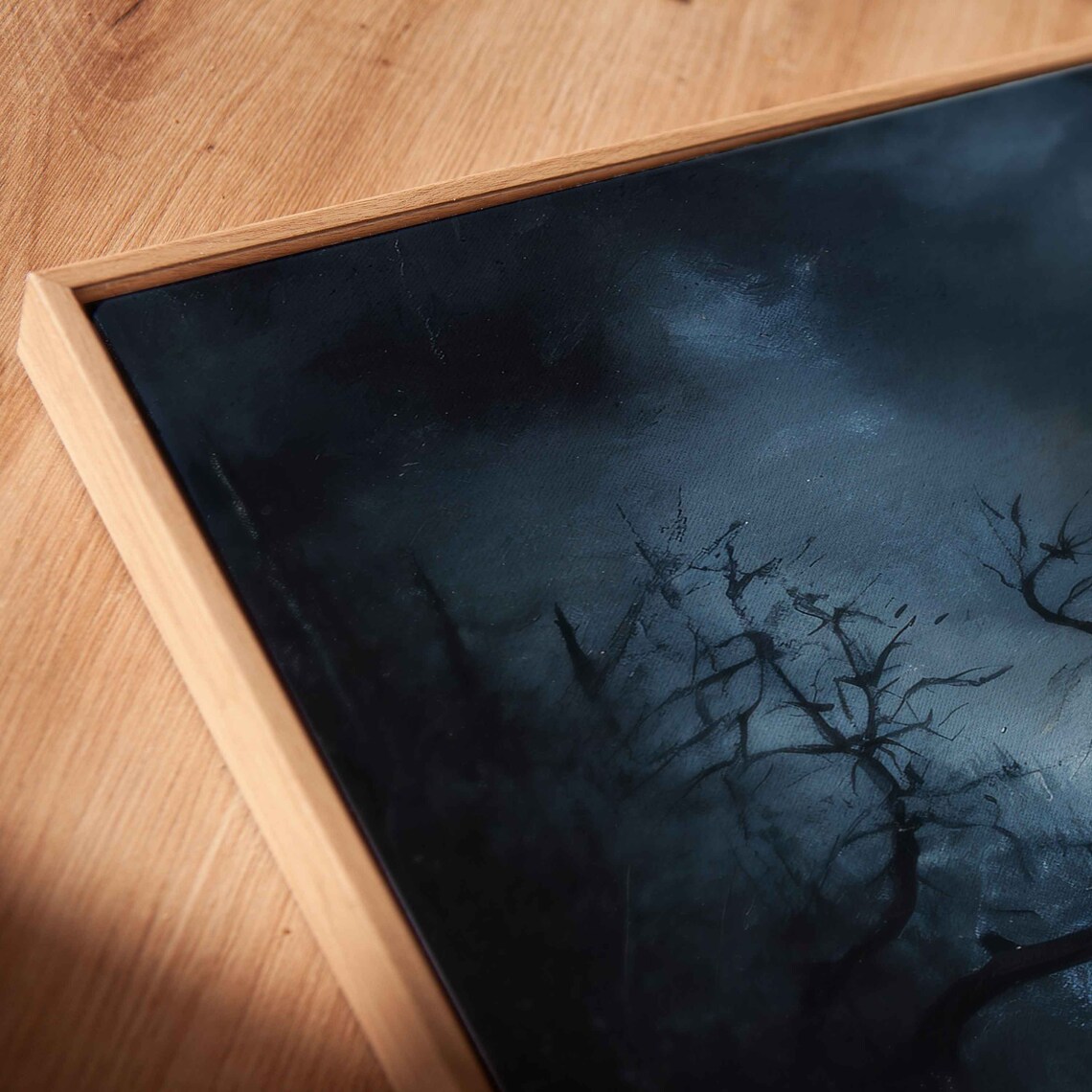 Haunted Castle With Drawbridge Full Moon Ghosts Foggy Night Poster - Image 2