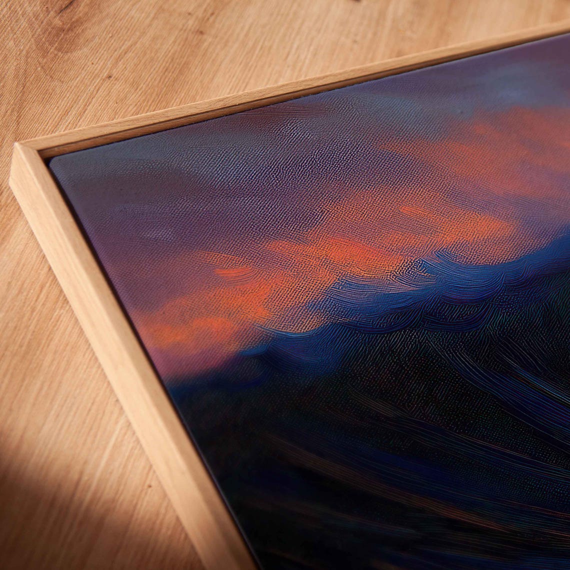Surfer Catching Wave During Dramatic Sunset Wall Art Print Gift For Surfer Blue Water Vibrant Colors Ready To Hang - Image 2