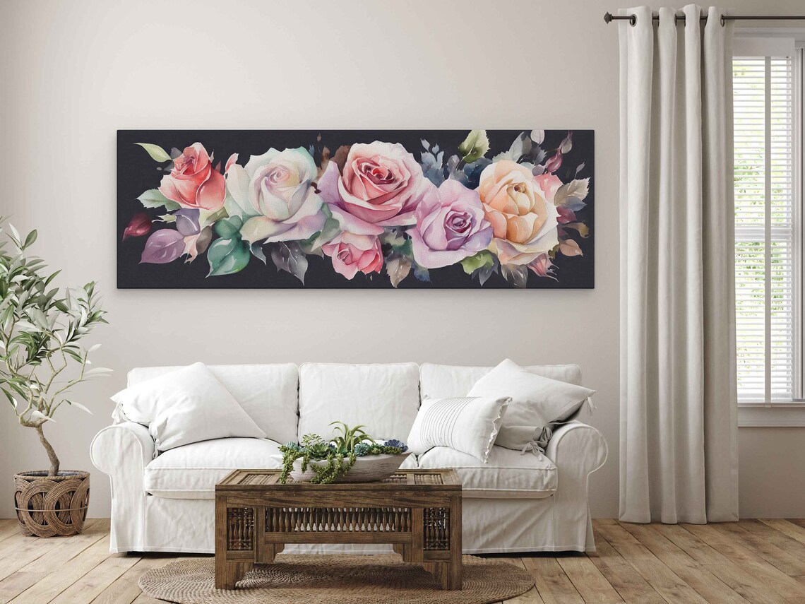 Pretty Roses Watercolor Art Print, Living Room Decor - Image 4