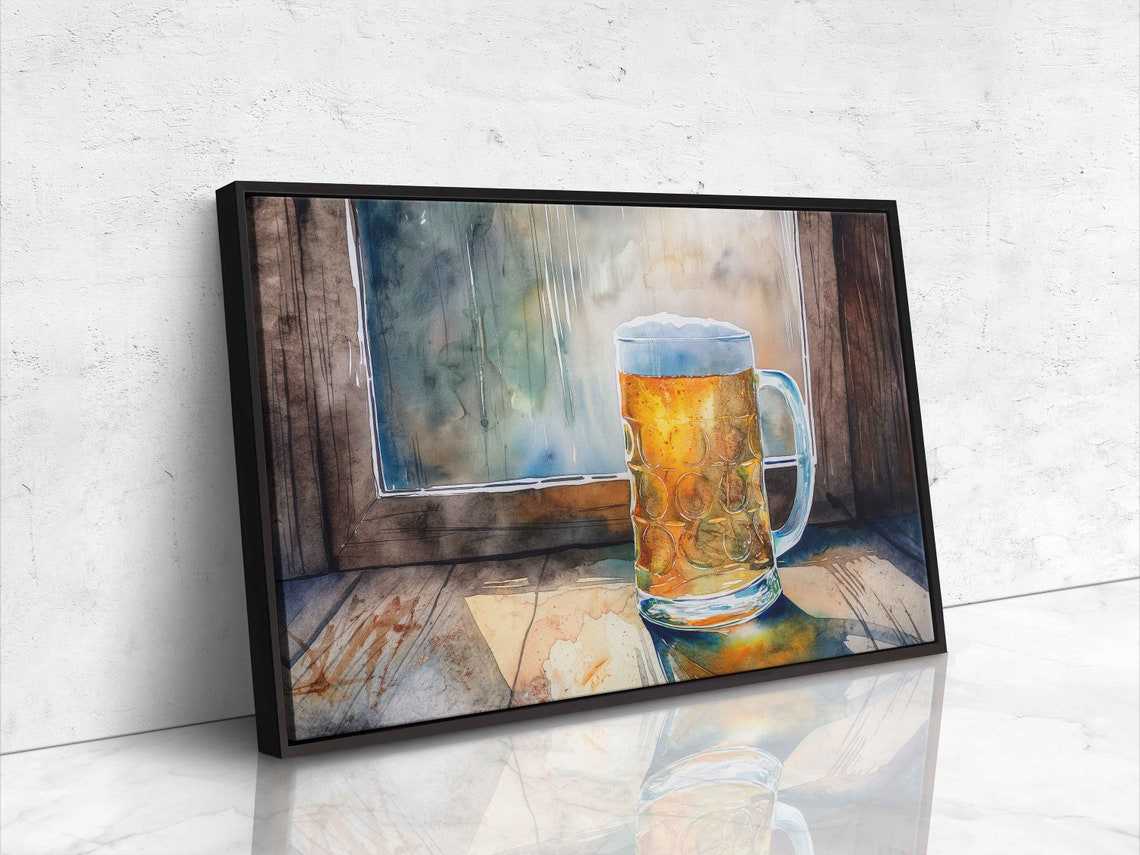 Frosty Beer Mug Painting Vibrant Color Wall Art Print Ready To Hang - Image 4