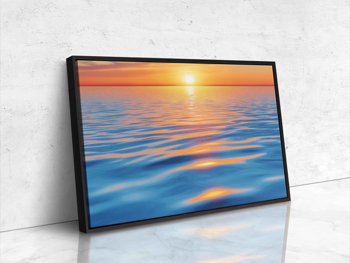 Serene Ocean Sunset Art Print - Image 4