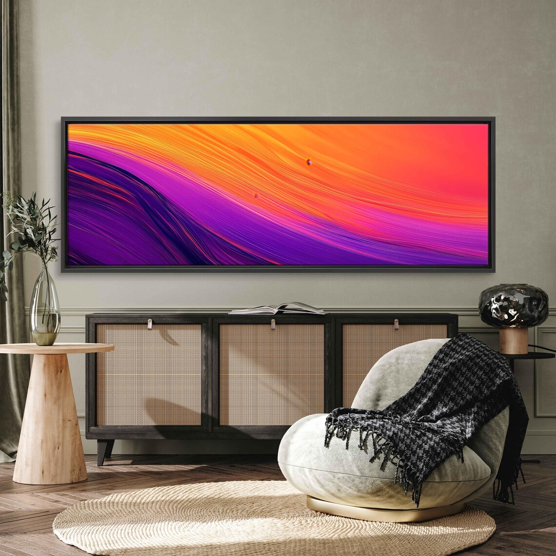 Abstract Landscape Sunset, Vibrant Harmony - Image 3