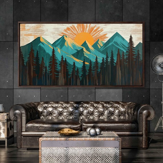 Mountains And Forests Sunset Art Print