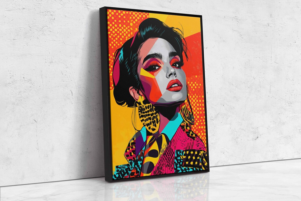Colorful Pop Art Woman Portrait With Bold Geometric Face Art Poster - Image 4
