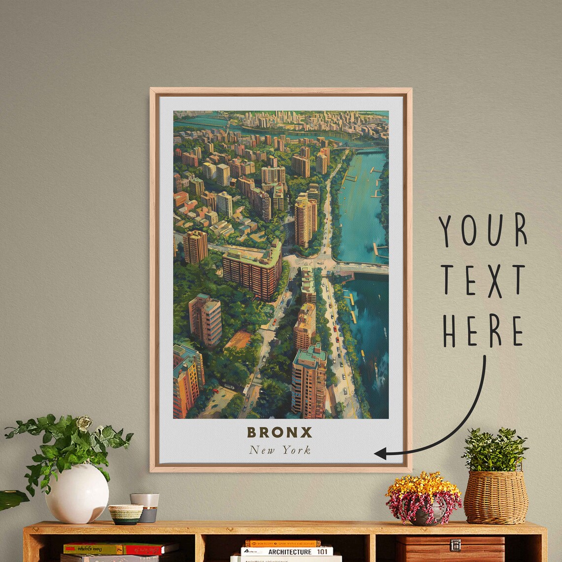 Bronx New York Riverfront Apartment Towers Aerial Travel Poster