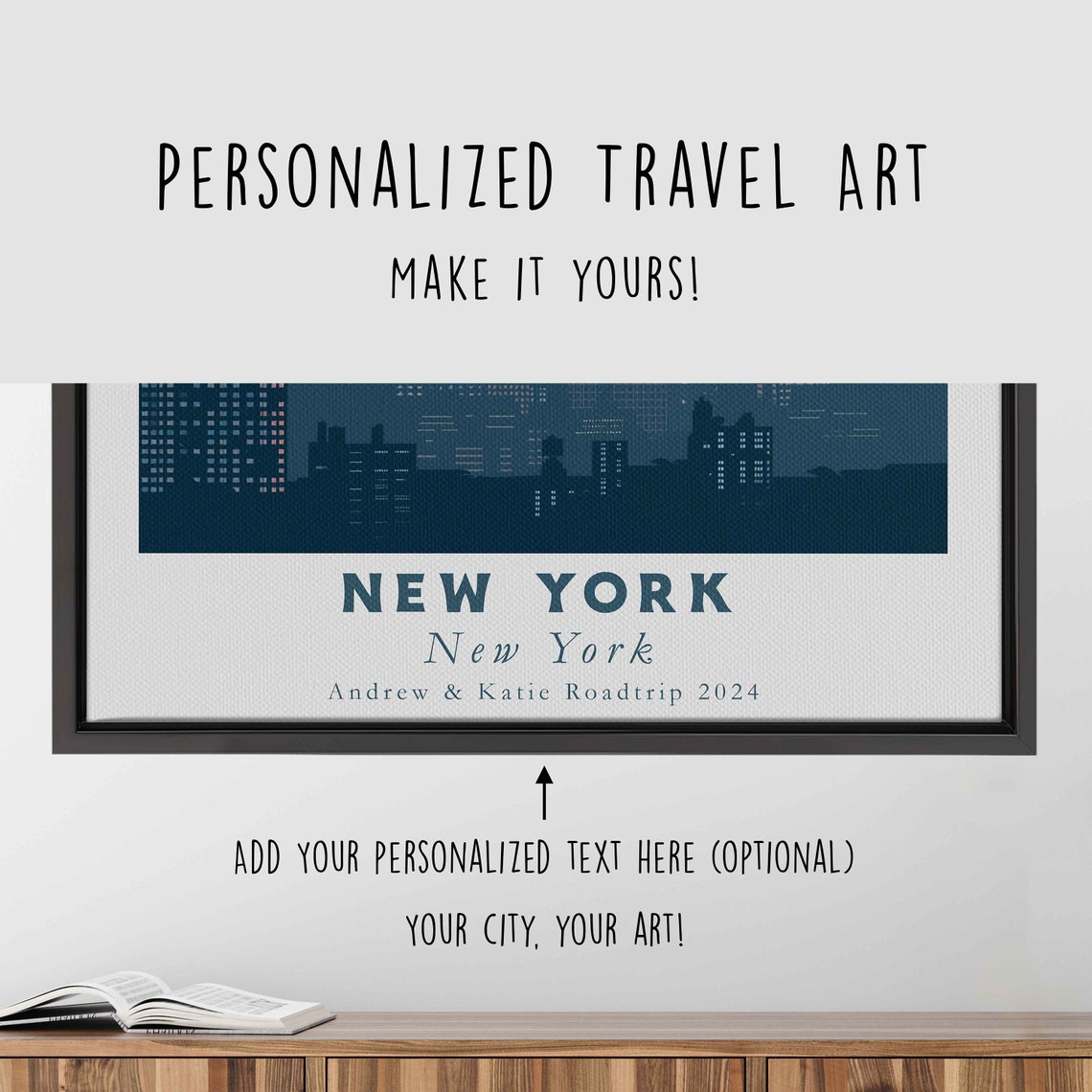 New York City Skyline Sunset Retro Manhattan Skyline Travel Poster - Image 4