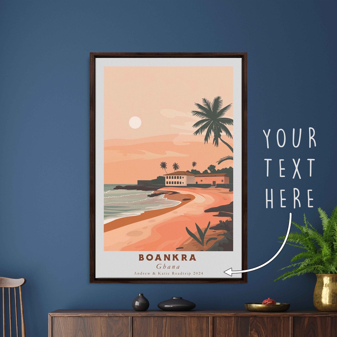 Boankra Ghana Beach Sunset With Palm Trees Ocean View Poster - Image 3