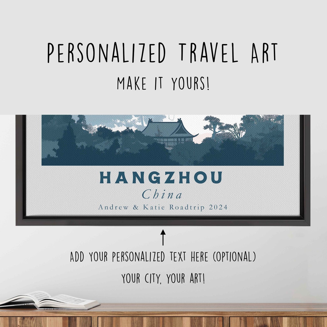Hangzhou China Lake Pagoda Misty Mountains Minimalist Art Poster - Image 4