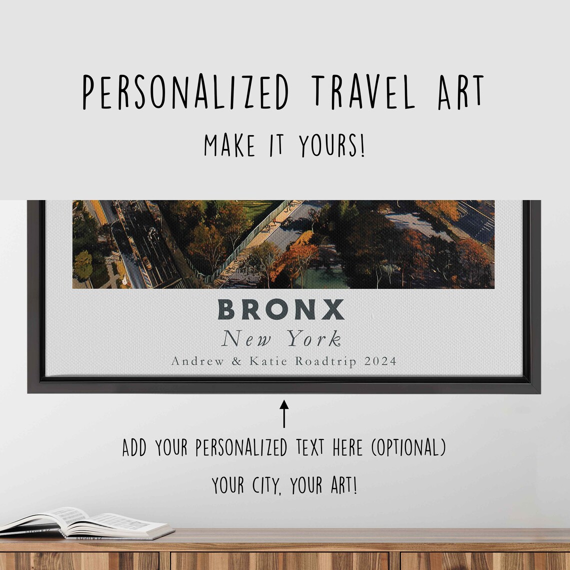 Bronx New York Park And Lake Autumn Aerial City Travel Poster - Image 4
