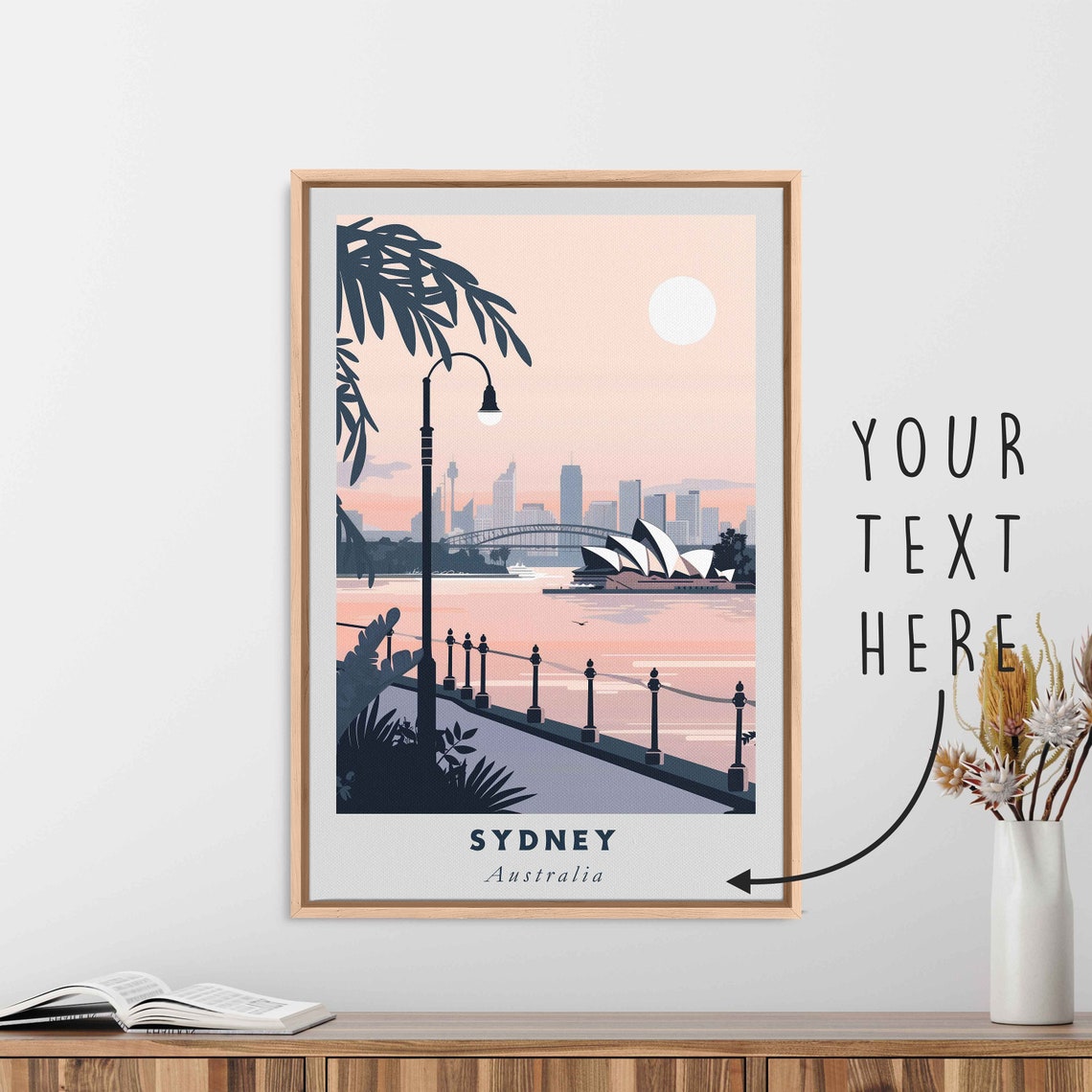 Sydney Australia Opera House Harbour Bridge Waterfront Travel Poster