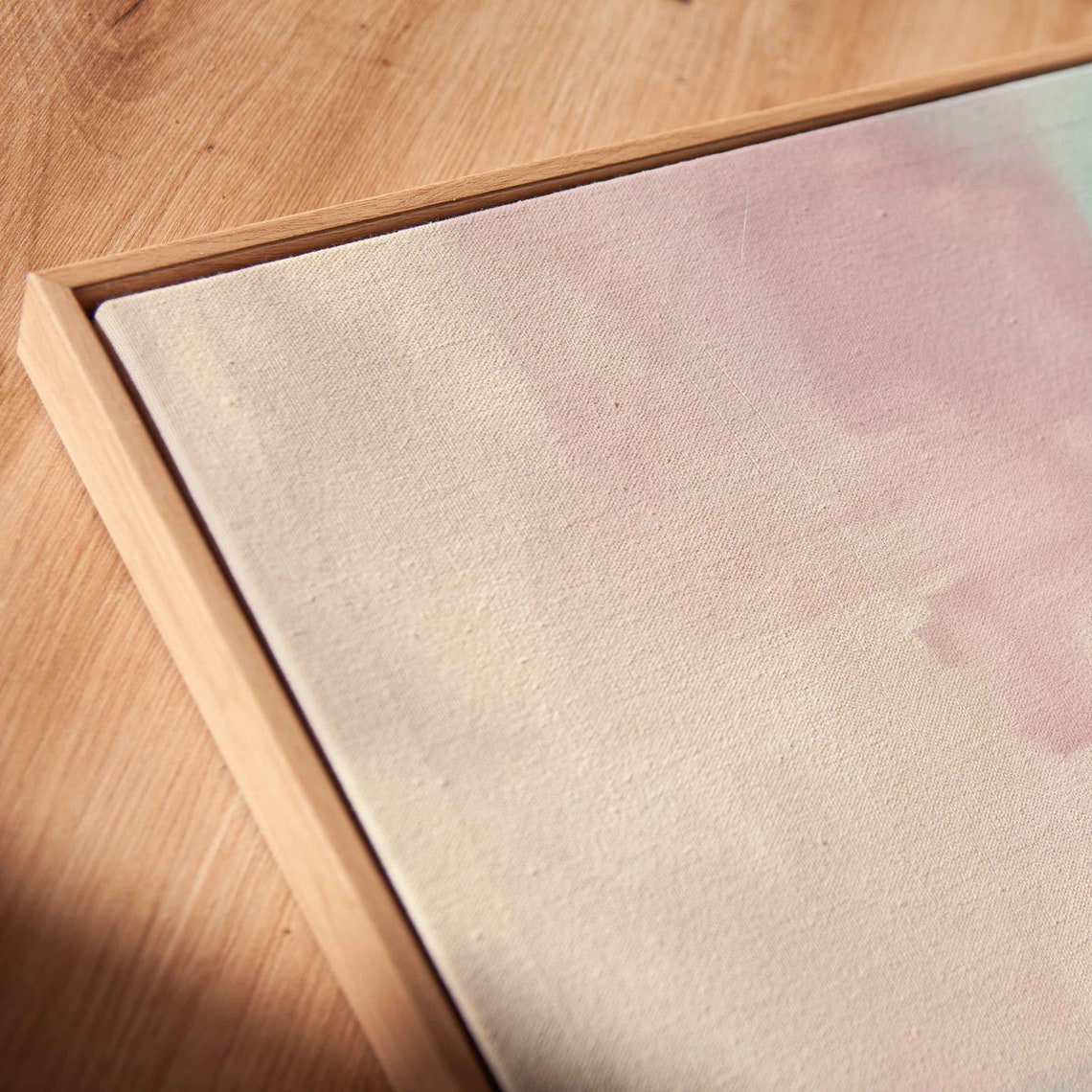 Pastel Pink Mint Blue Blocks Soft Abstract Modern Painting Poster - Image 2