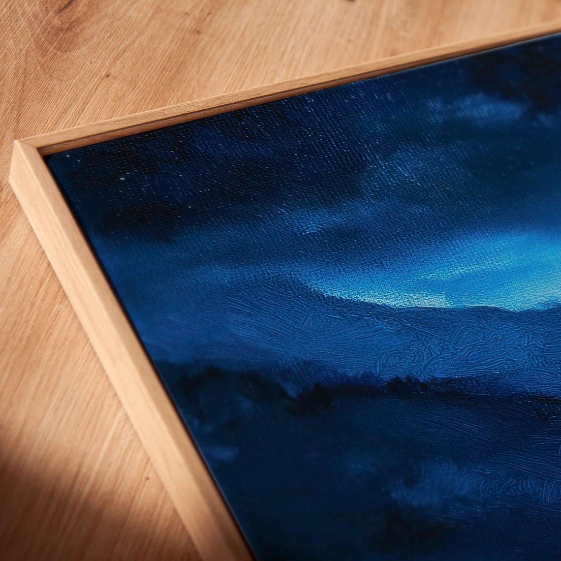 Cobalt Blue Night Sky Over A Mirror Calm Mountain Lake Poster - Image 2