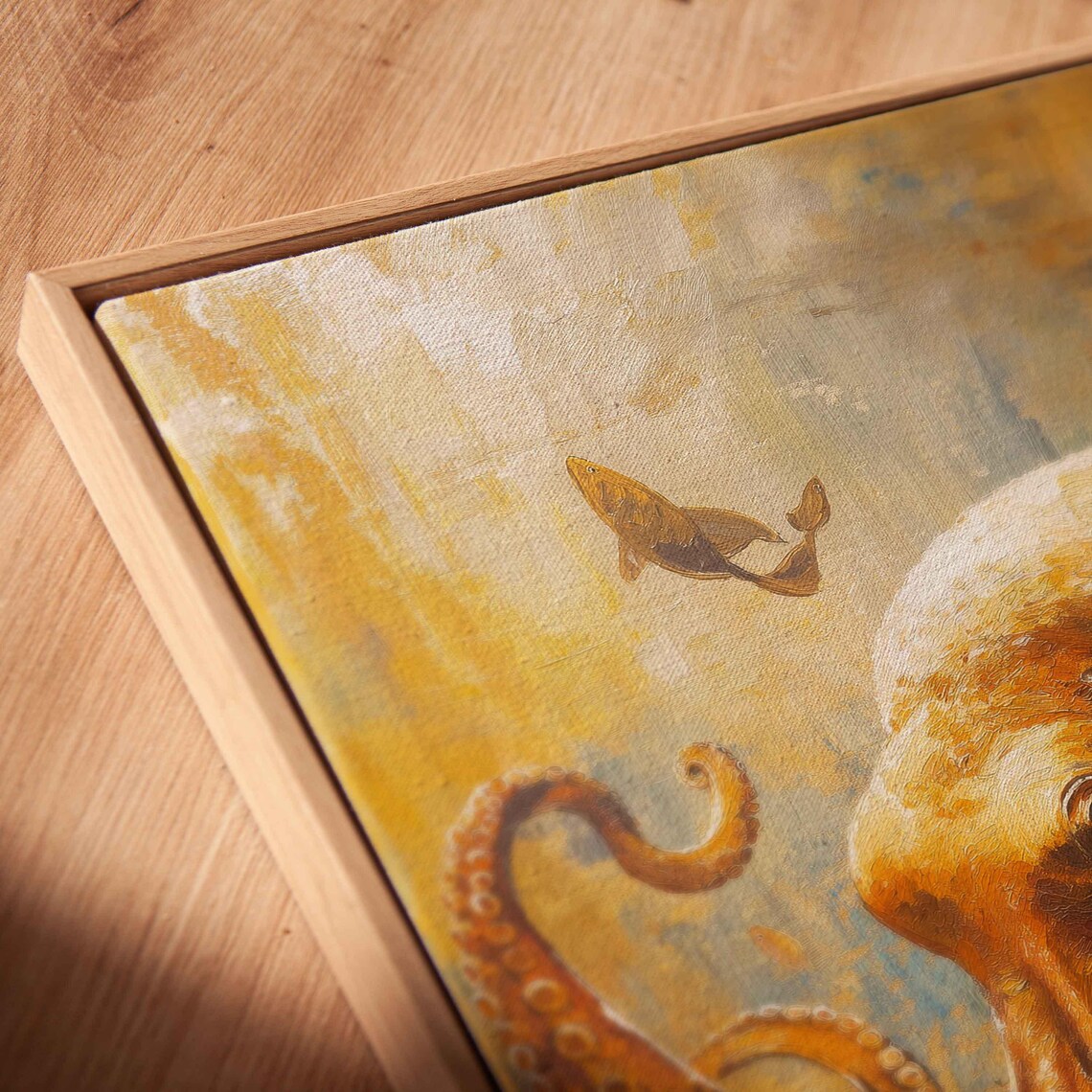 Majestic Octopus Swirling Through Fish Art Print - Image 2
