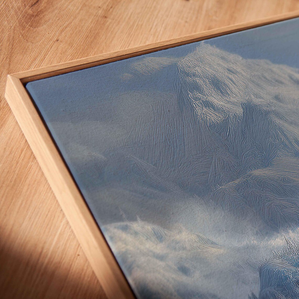 Grand Ice Fortress Snowy Mountains Fantasy Winter Castle Art Poster - Image 2