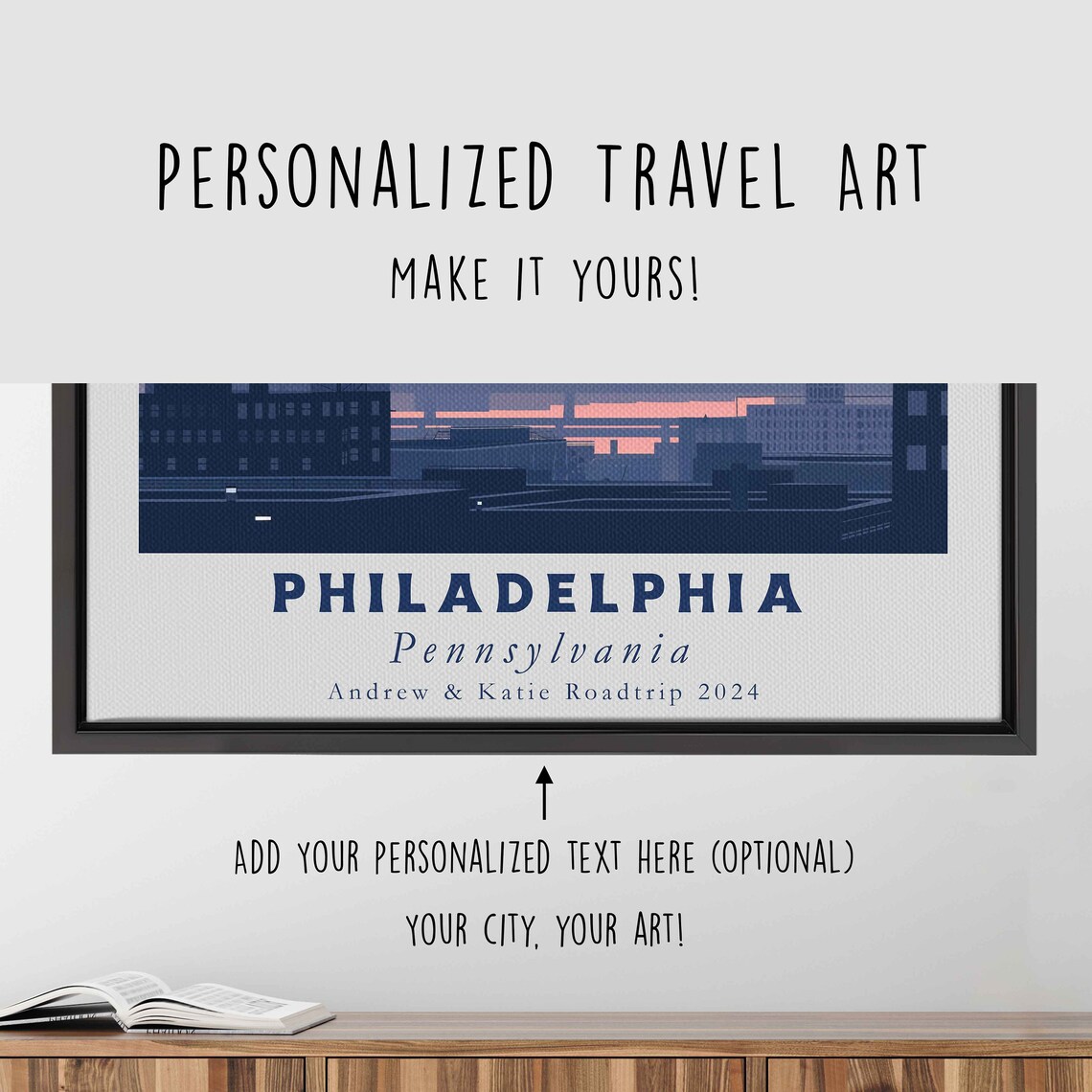 Philadelphia Pennsylvania Sunset Skyline Cityscape Travel Poster - Image 4