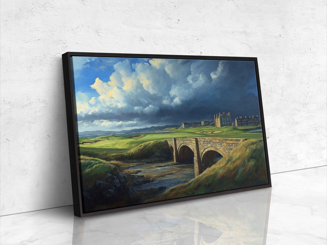 St Andrews Old Course Swilcan Bridge Dramatic Clouds Golf Poster - Image 4
