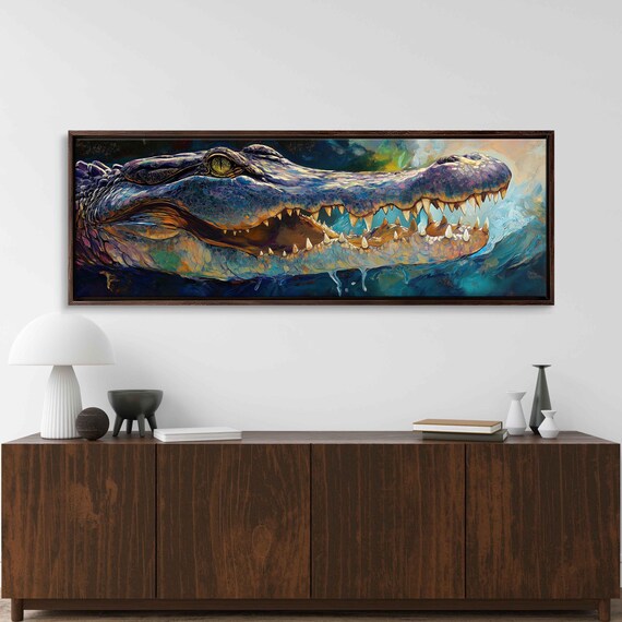 Crocodile Jaw Closeup Wall Art Print Gift For Animal Lover Nature Photo Impressionism Aquatic Animal Ready To Hang