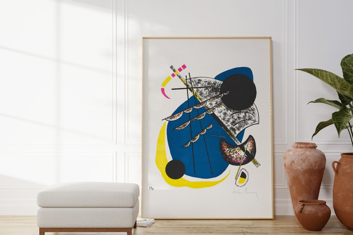 Wassily Kandinsky Geometric Abstract Blue Yellow Minimalist Art Poster - Image 3