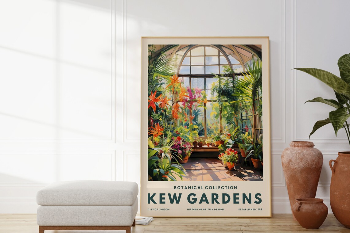 Kew Gardens Greenhouse Botanical Collection London Floral Art Poster - Image 4