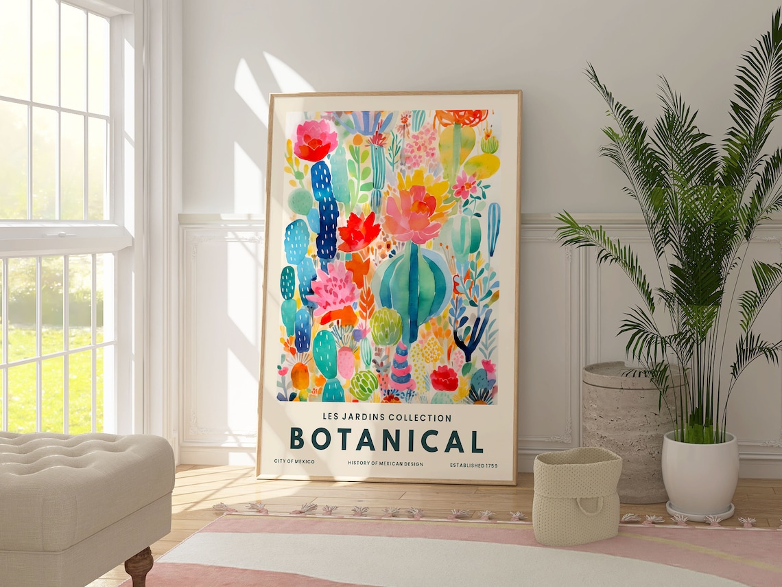 Colourful Cactus Botanical Collection Art Print - Image 4