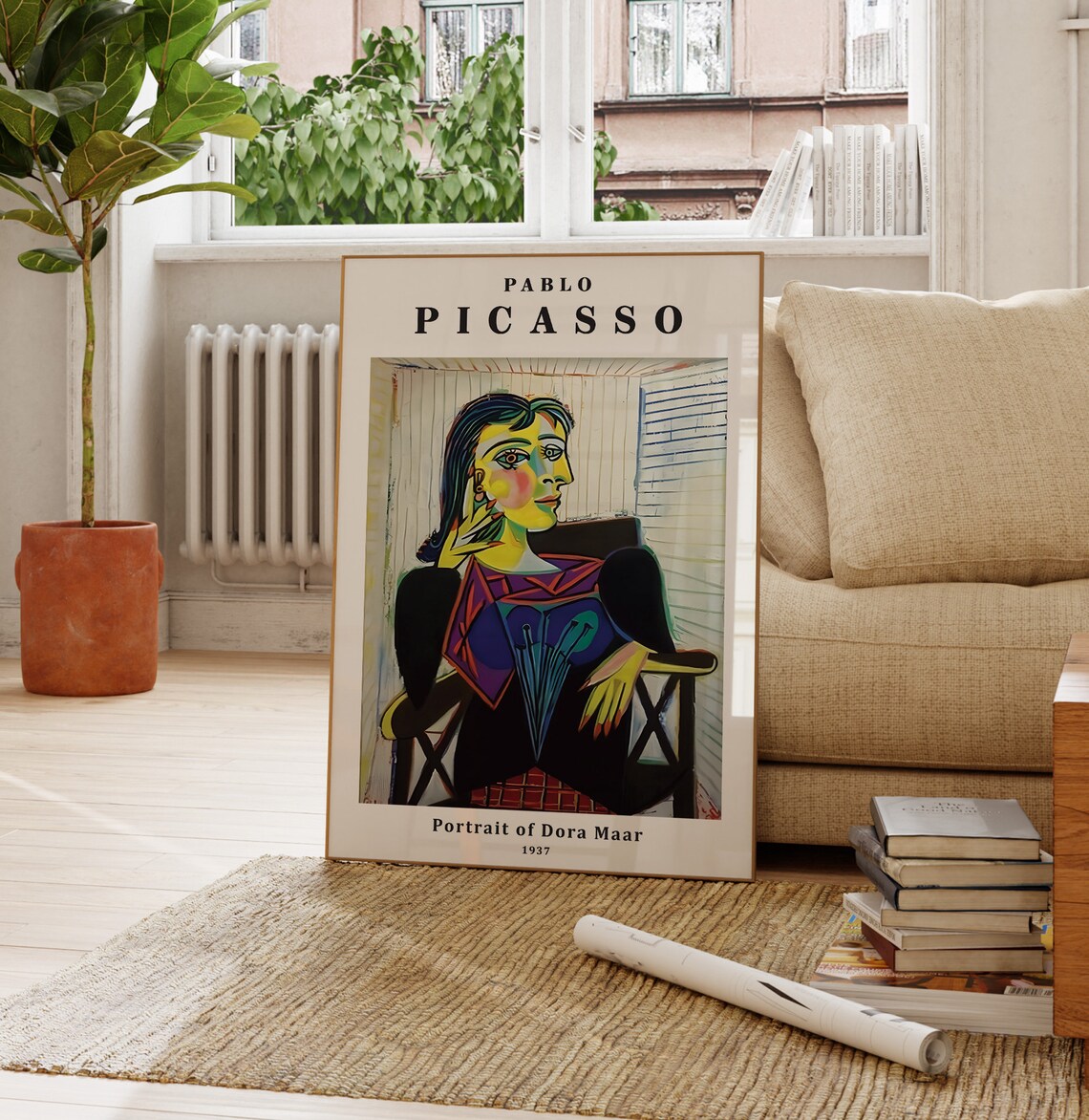 Pablo Picasso Portrait Of Dora Maar 1937 Cubist Masterpiece Art Print - Image 4