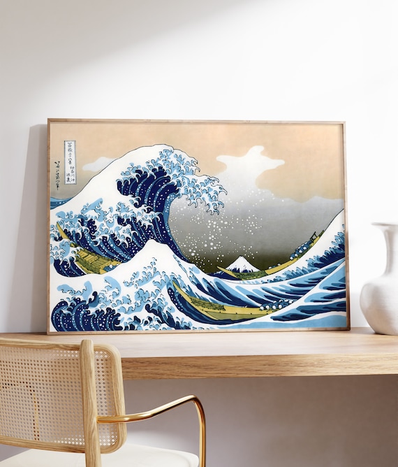 Hokusai The Great Wave Off Kanagawa Print Japanese Woodblock Seascape Poster