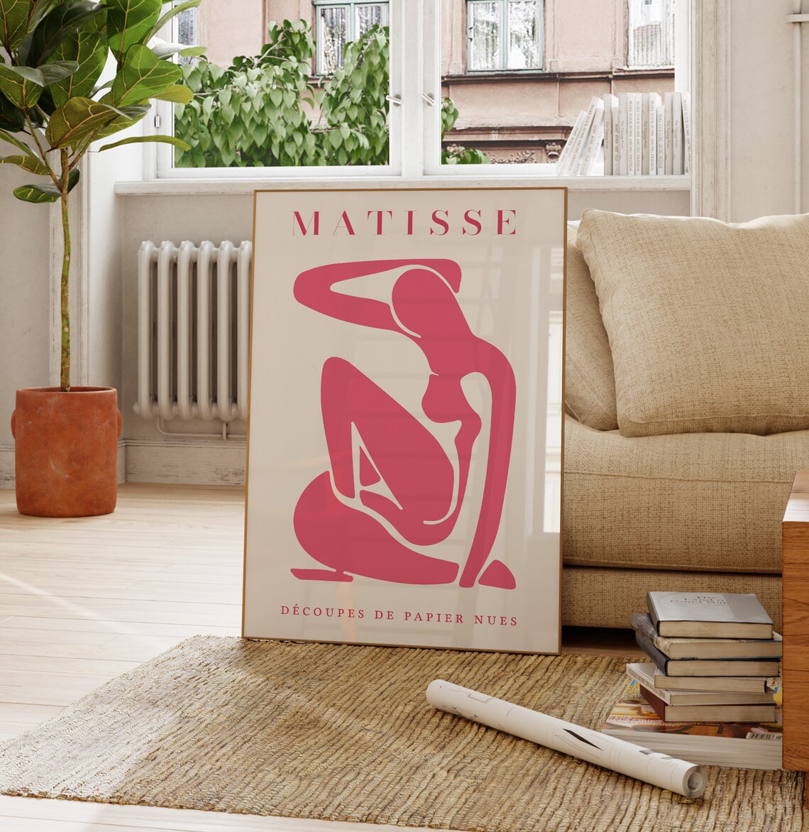 Matisse Pink Nude Seated Woman Paper Cutout Decoups Art Print - Image 4
