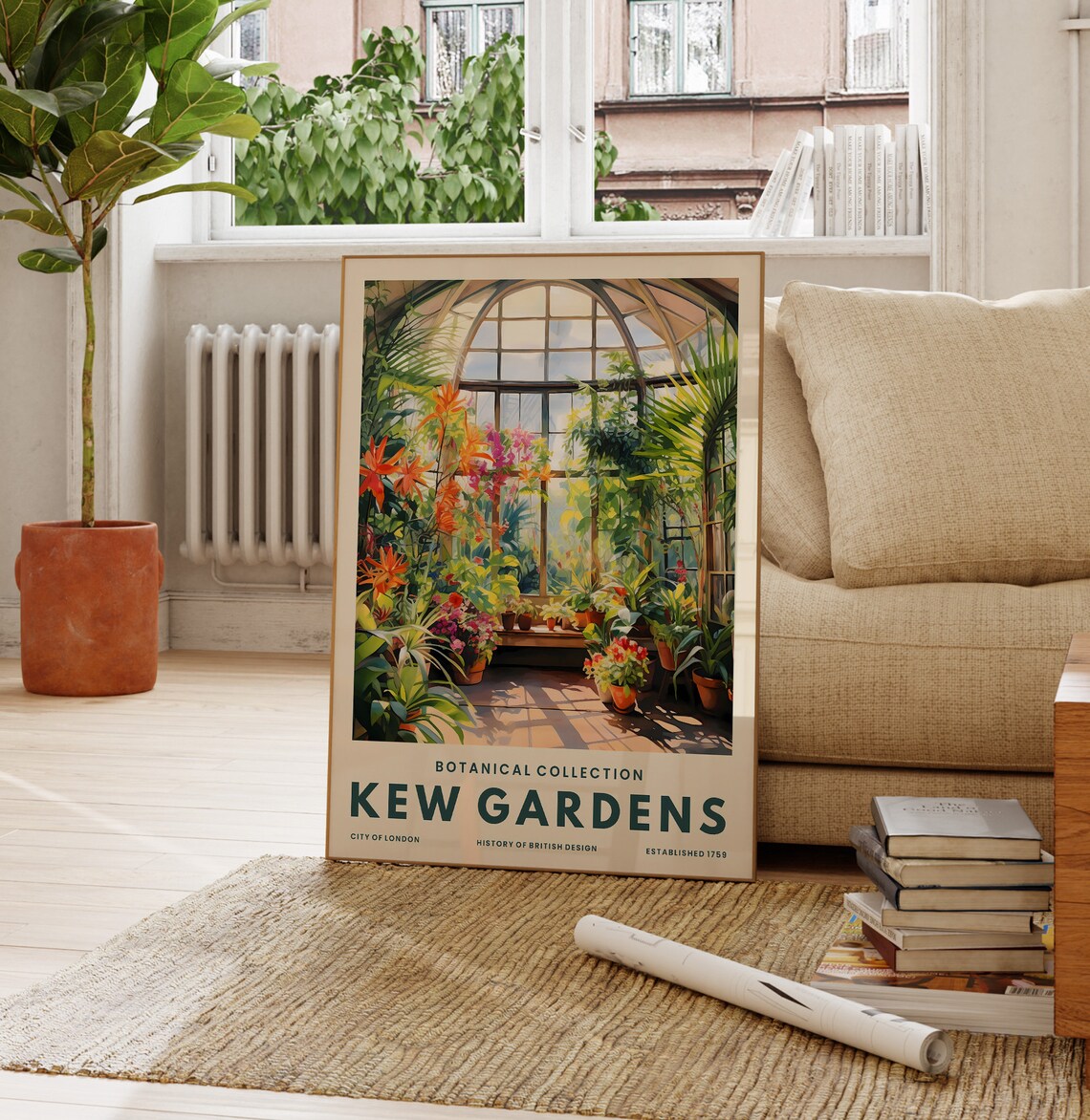 Kew Gardens Greenhouse Botanical Collection London Floral Art Poster - Image 3