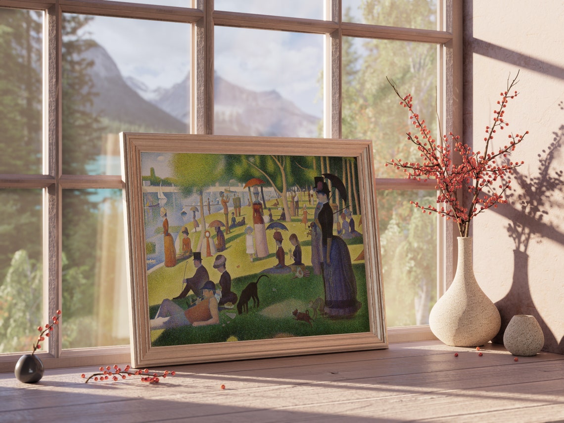 Georges Seurat A Sunday on La Grande Jatte Pointillist Park Art - Image 4