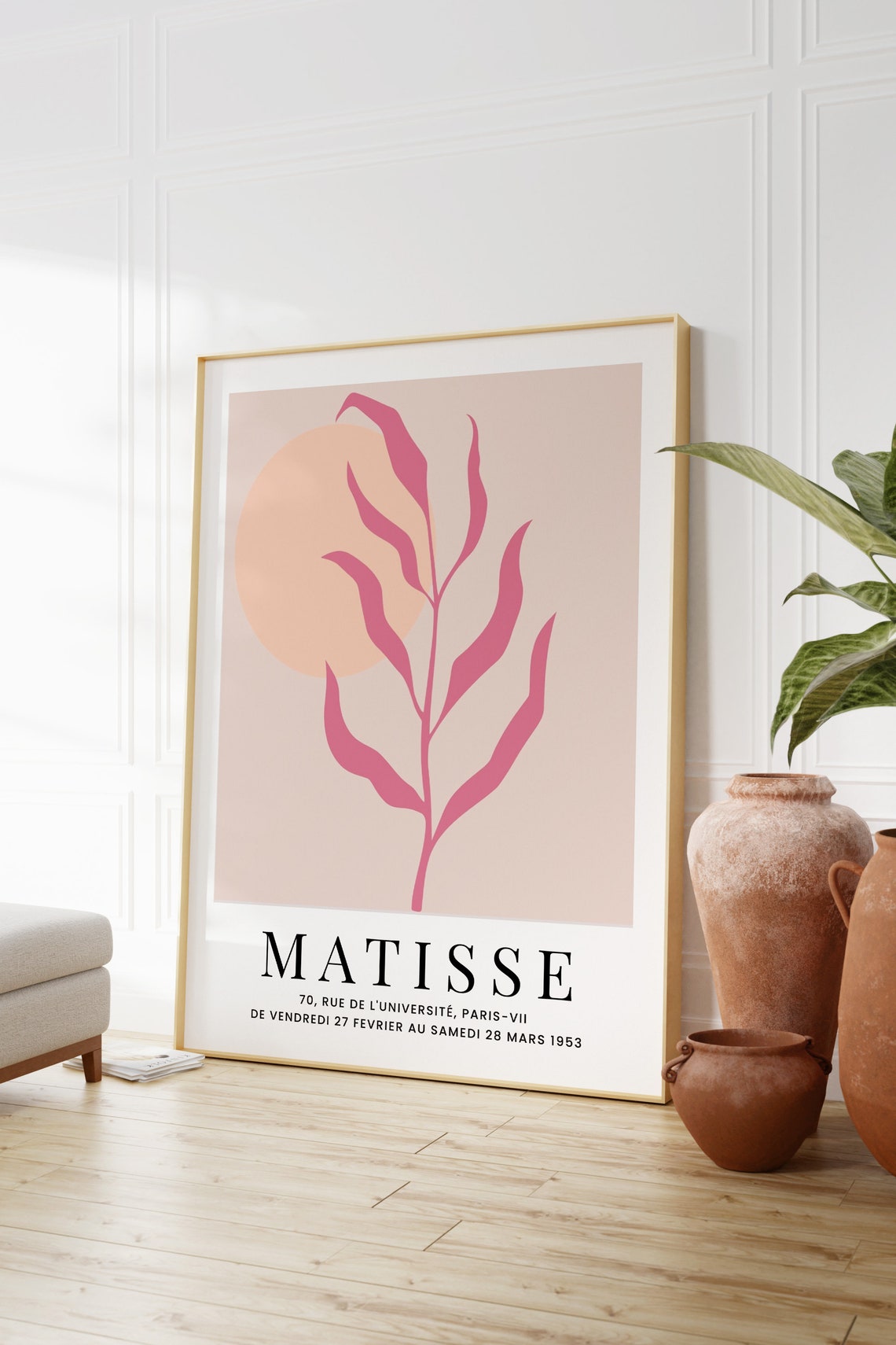 Henri Matisse 1953 Paris Exhibition Pink Abstract Cut Out Poster - Image 3