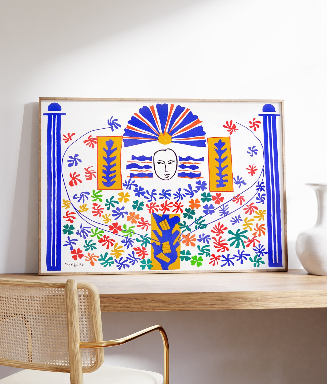Matisse La Gerbe 1953 Ceramic Mural Colorful Paper Cutout Print - Image 4