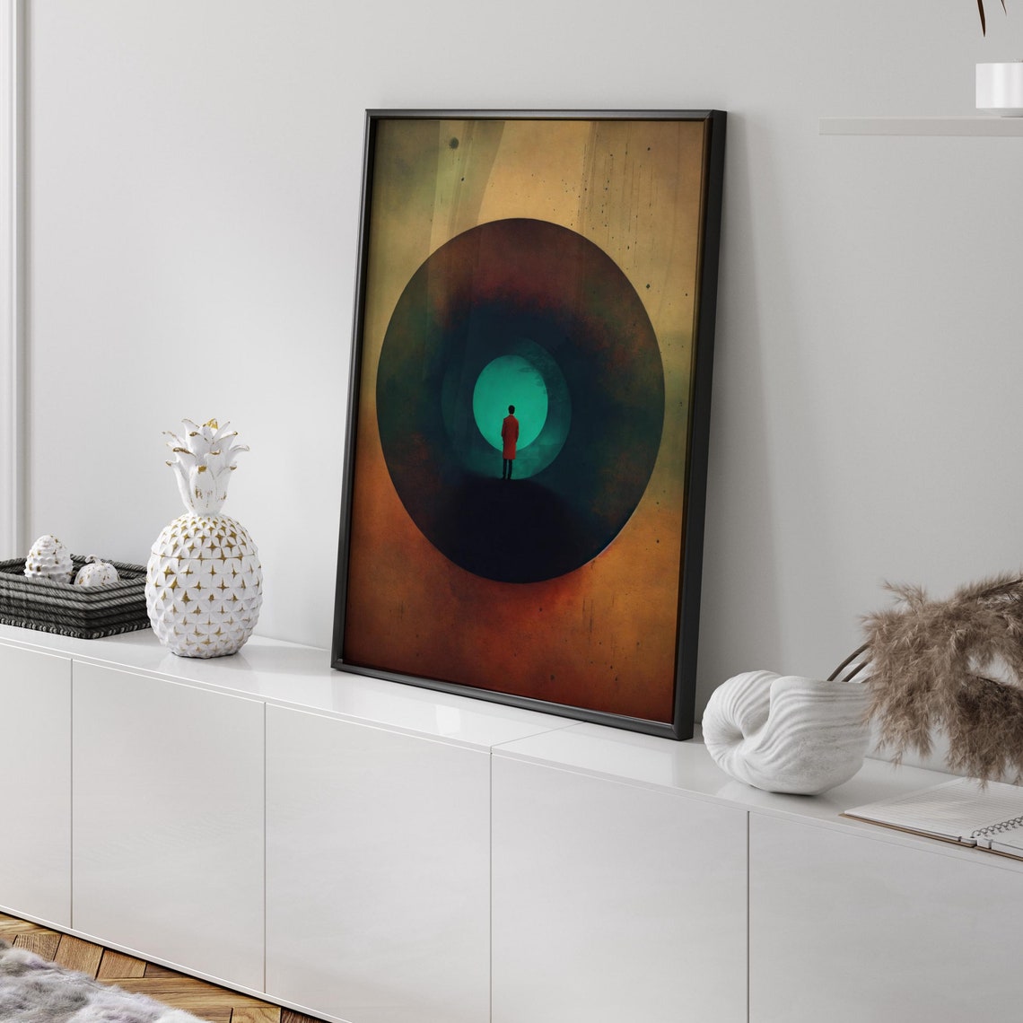 Surreal Tunnel Vortex With Lone Figure Moody Abstract Wall Art - Image 4