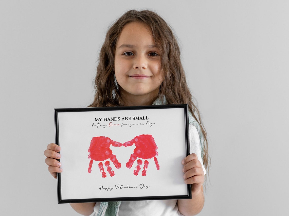My Hands Are Small My Love Is Big Valentine Handprint Poster - Image 2