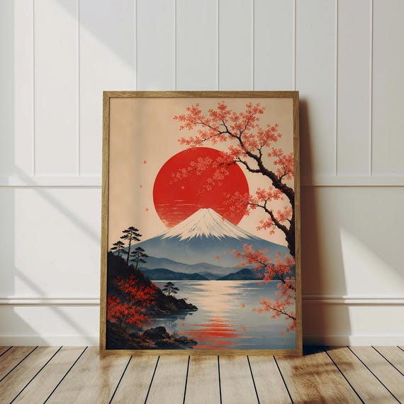 Japan Landscape Poster, Mount Fuji Art Print