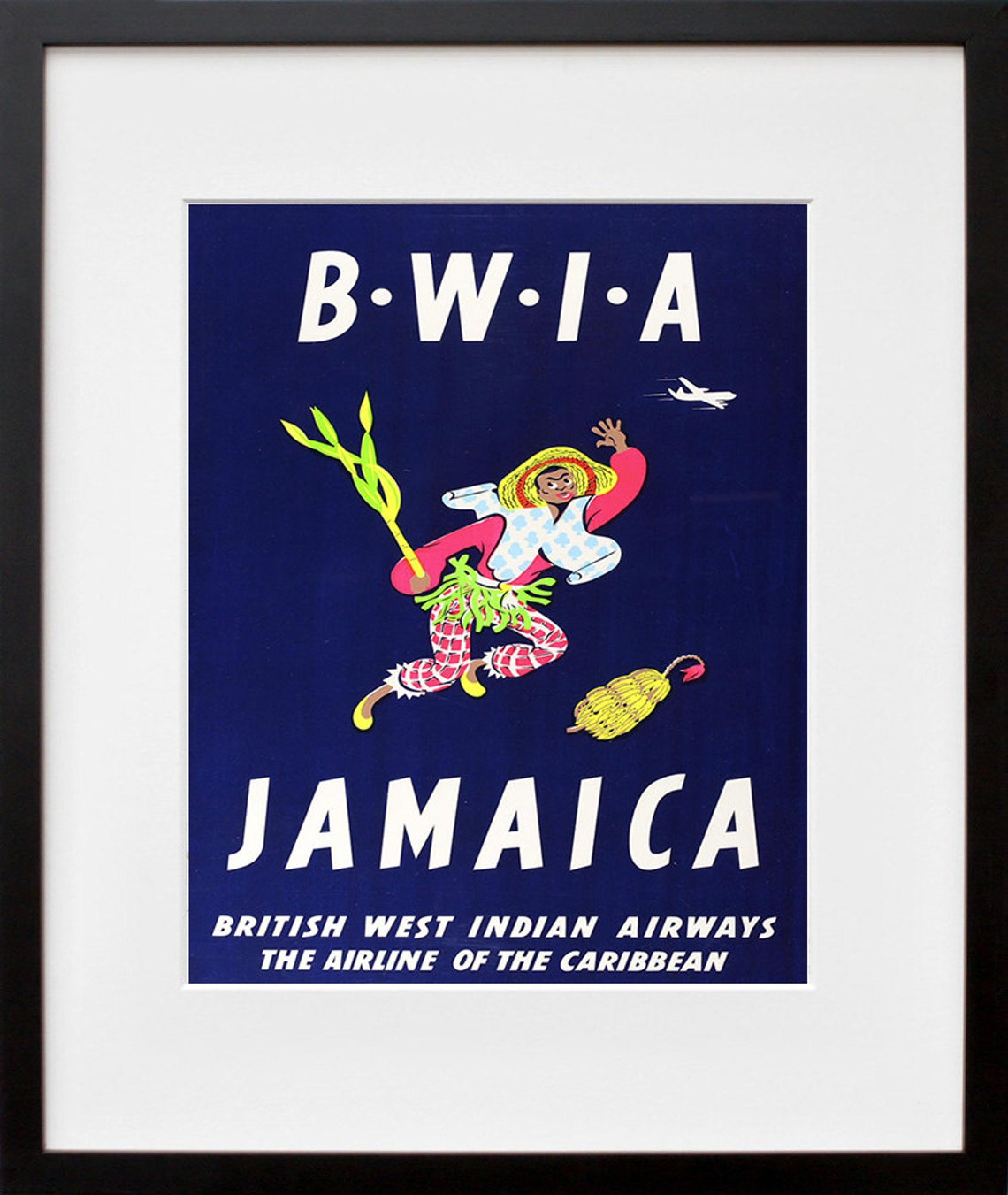 Jamaica BWIA British West Indian Airways Dancer Vintage Travel Poster - Image 2