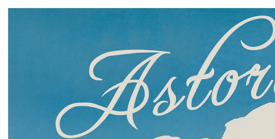 Astoria Oregon Vintage Bicycle Couple Coastal Town Travel Poster - Image 2