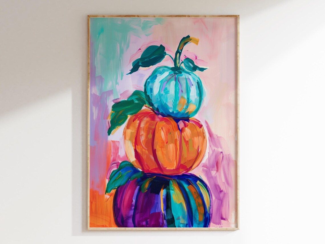 Maximalist Pumpkin Halloween Wall Art Print
