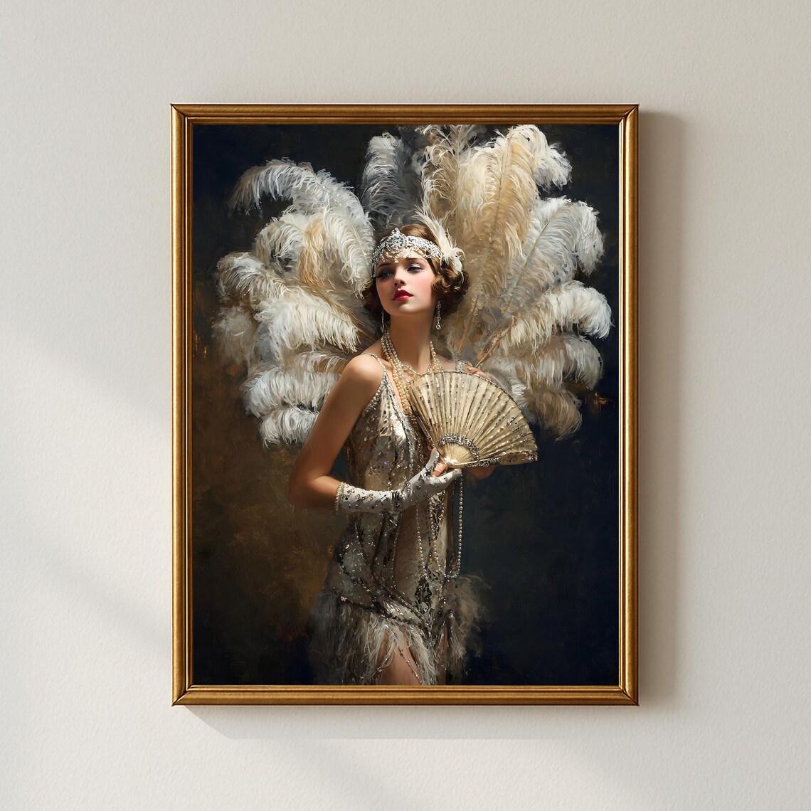 1920s Flapper Showgirl Vintage Deco Art Print