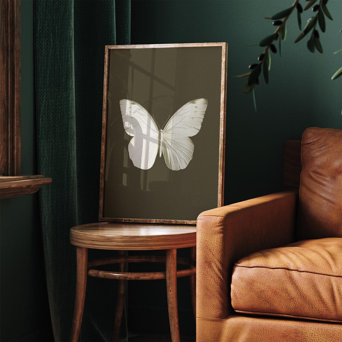 White Butterfly On Dark Background Vintage Specimen Study Poster - Image 5