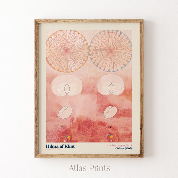 Hilma Af Klint Print Klint Ten Largest No 9 Old Age Abstract Wall Art Minimalist Painting Abstract Exhibition Poster