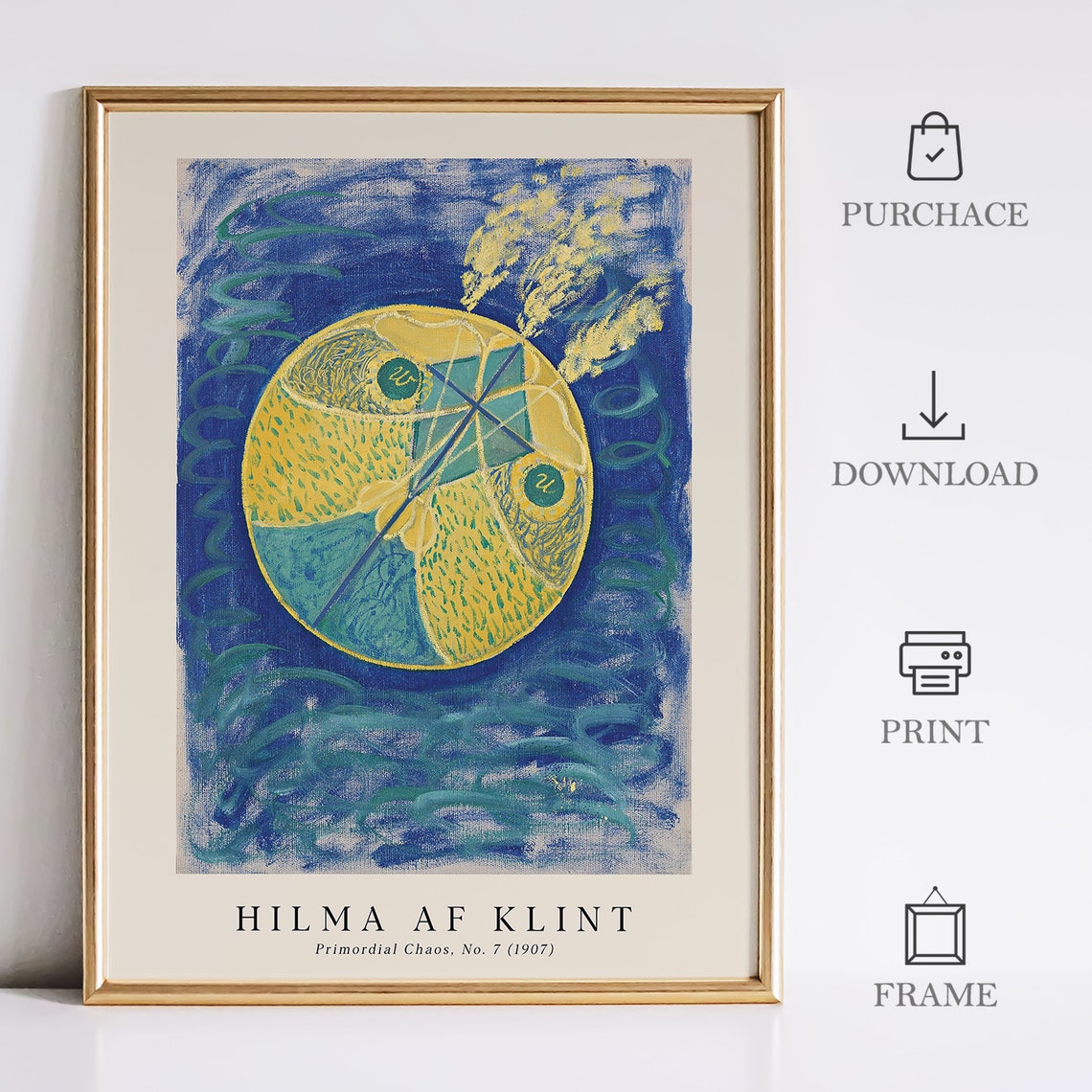 Hilma af Klint Primordial Chaos No 7 1907 Blue Yellow Orb Poster - Image 2