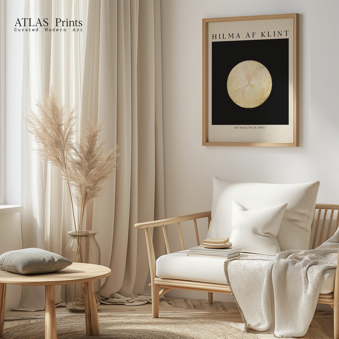 Hilma af Klint The Swan No 14 Pale Circle Black Canvas Poster - Image 4