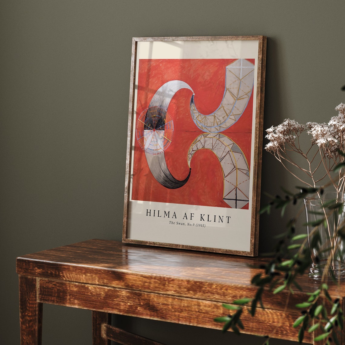 Hilma af Klint The Swan No 9 Red Black White Abstract Art Poster - Image 4