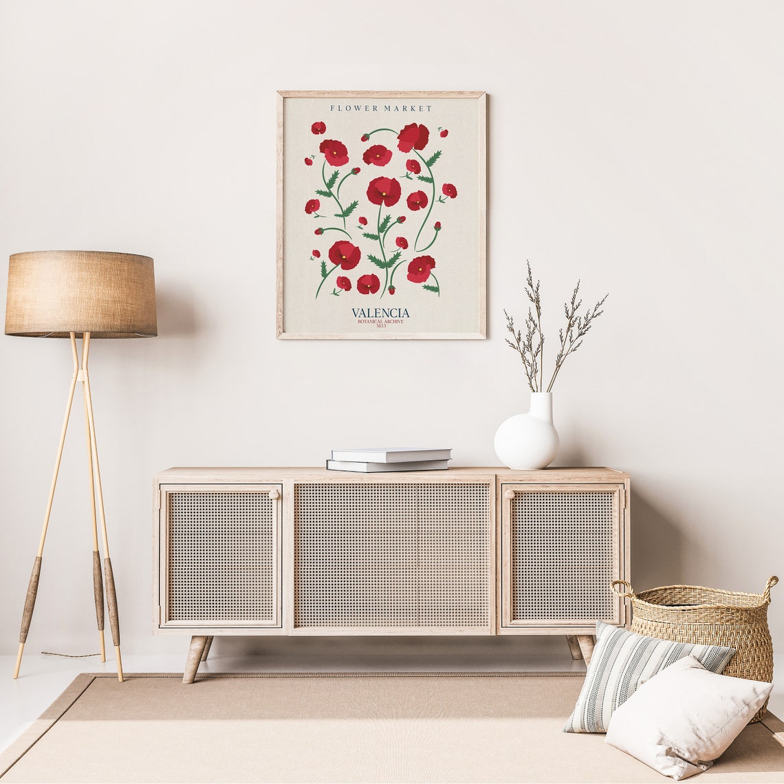 Flower Market Print Valencia Flower Market Poster Floral City Wall Art Flower Market Bedroom Decor Floral - Image 2